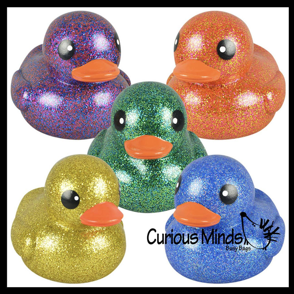 Jumbo Glitter Rubber Ducks - Rubber Ducky Duckies - Cute N