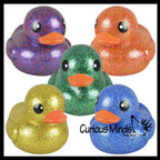 Jumbo Glitter Rubber Ducks - Rubber Ducky Duckies - Cute N