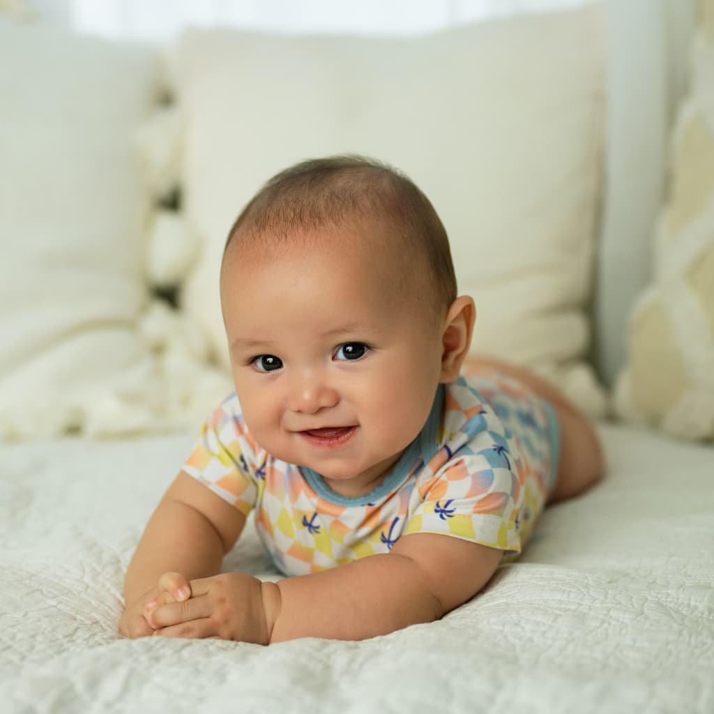 Sunset Checker Bamboo Onesie