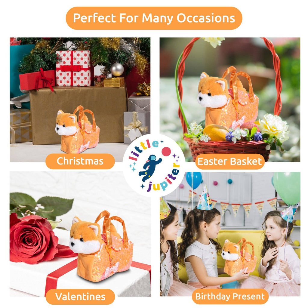 Pet Plush Set with Bag - Orange Shiba Inu