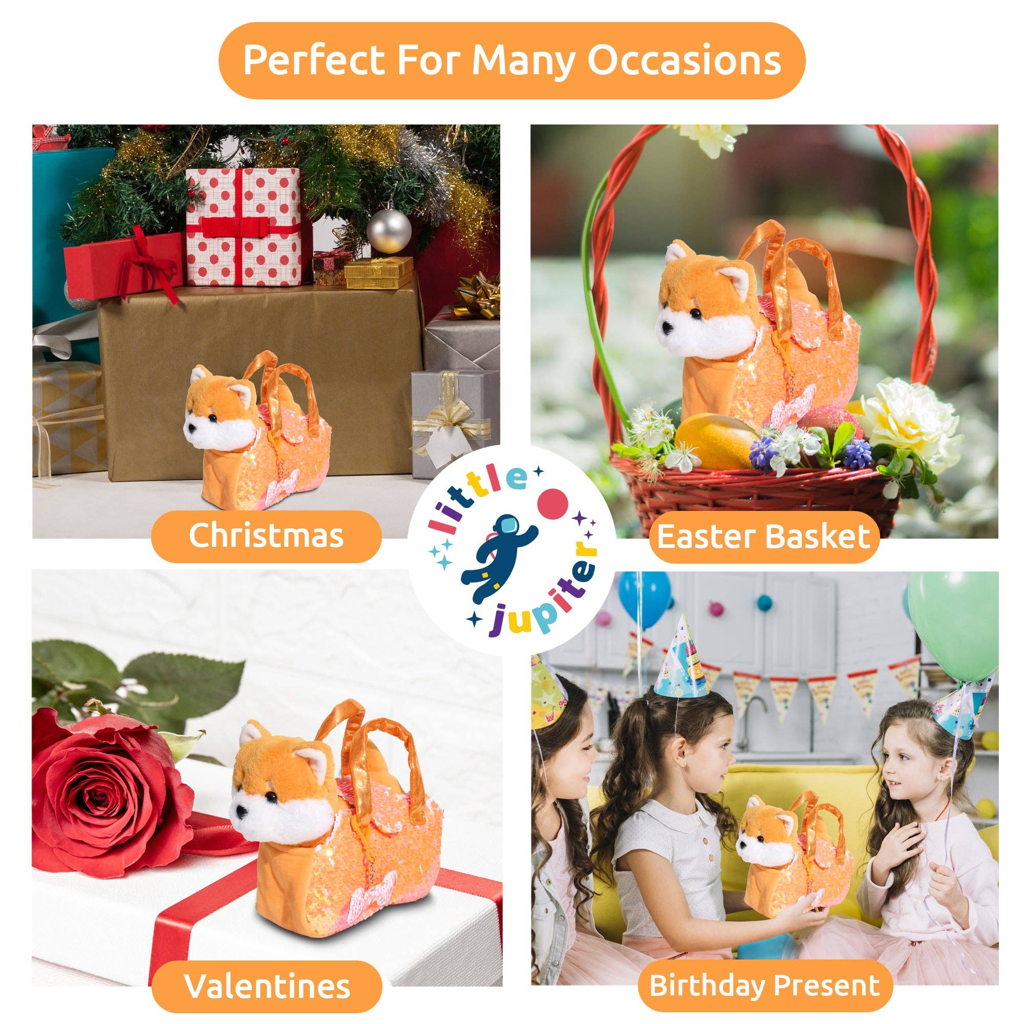 Pet Plush Set with Bag - Orange Shiba Inu