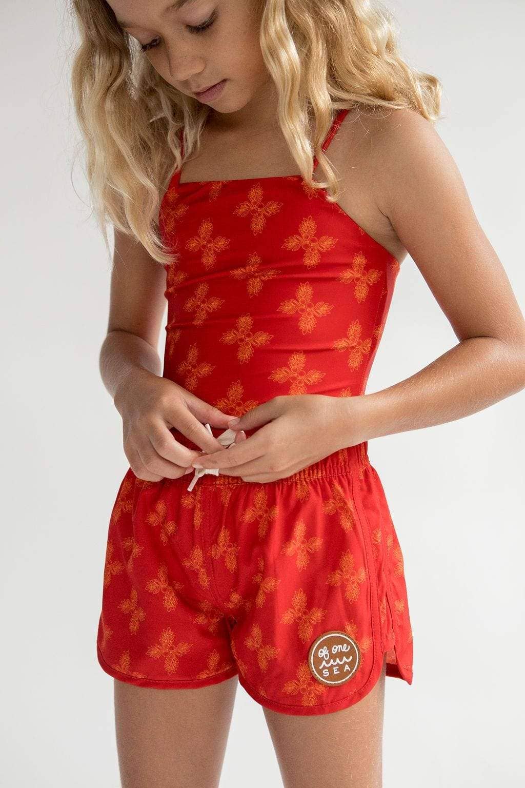 Kid’s Boardie Watershorts - Breadfruit Bandana
