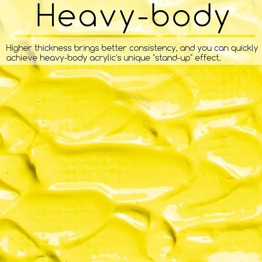 MEEDEN Heavy Body Acrylic Paint Set, 12 Vibrant Basic Colors