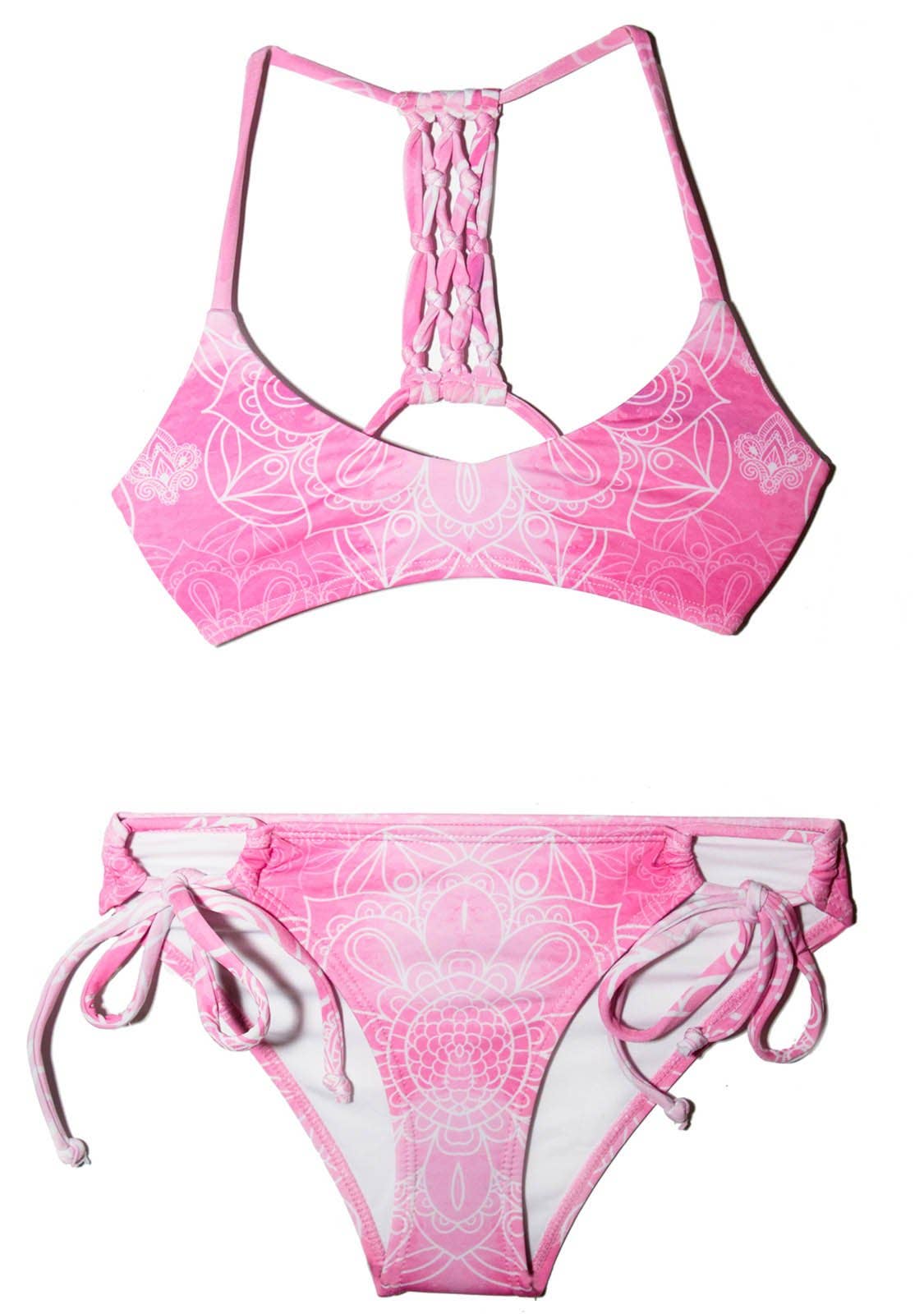 Girls Pink Two-Piece Bikini Swimsuit | Girls Size 8/10