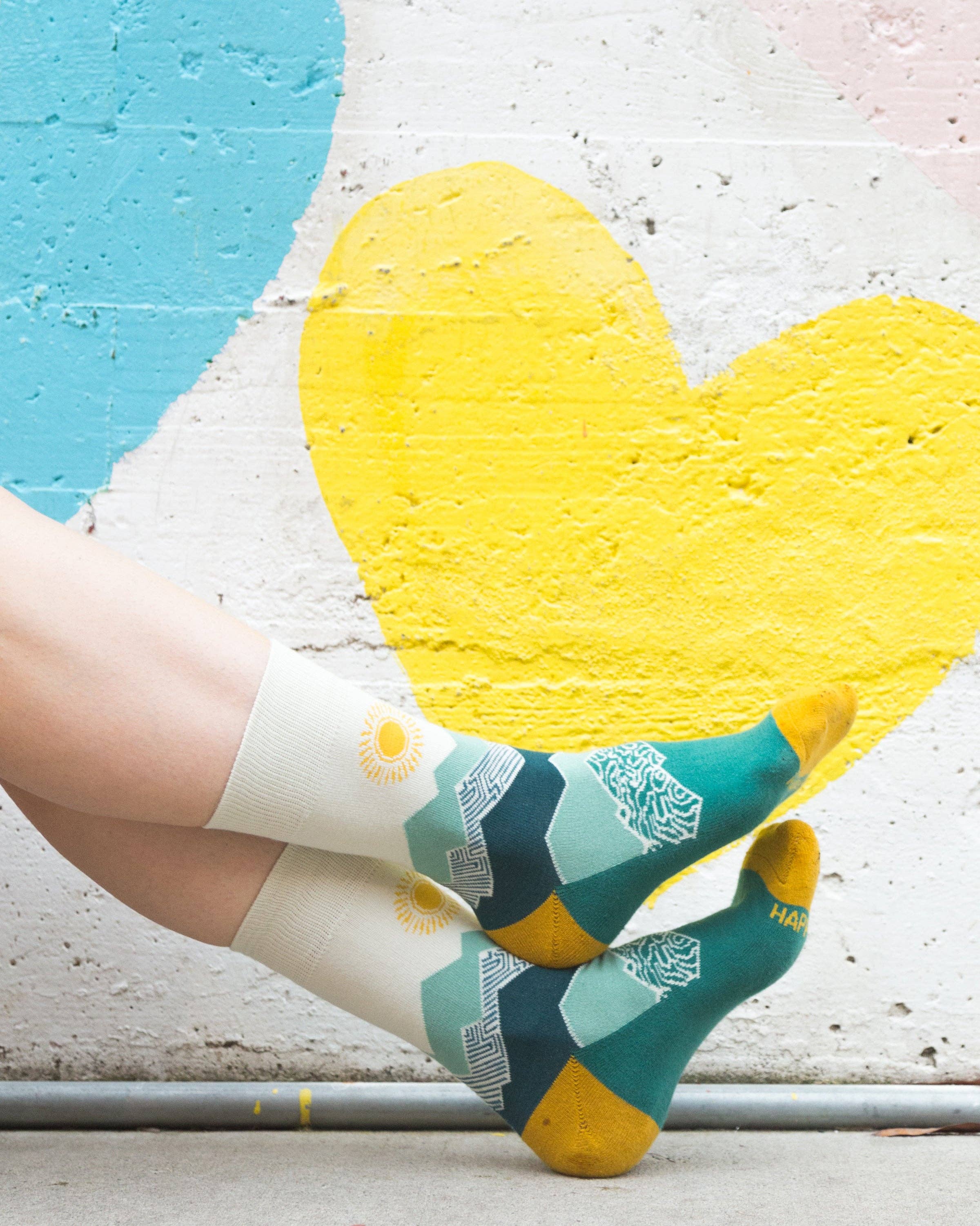 Peak Experience Socks | Green, White