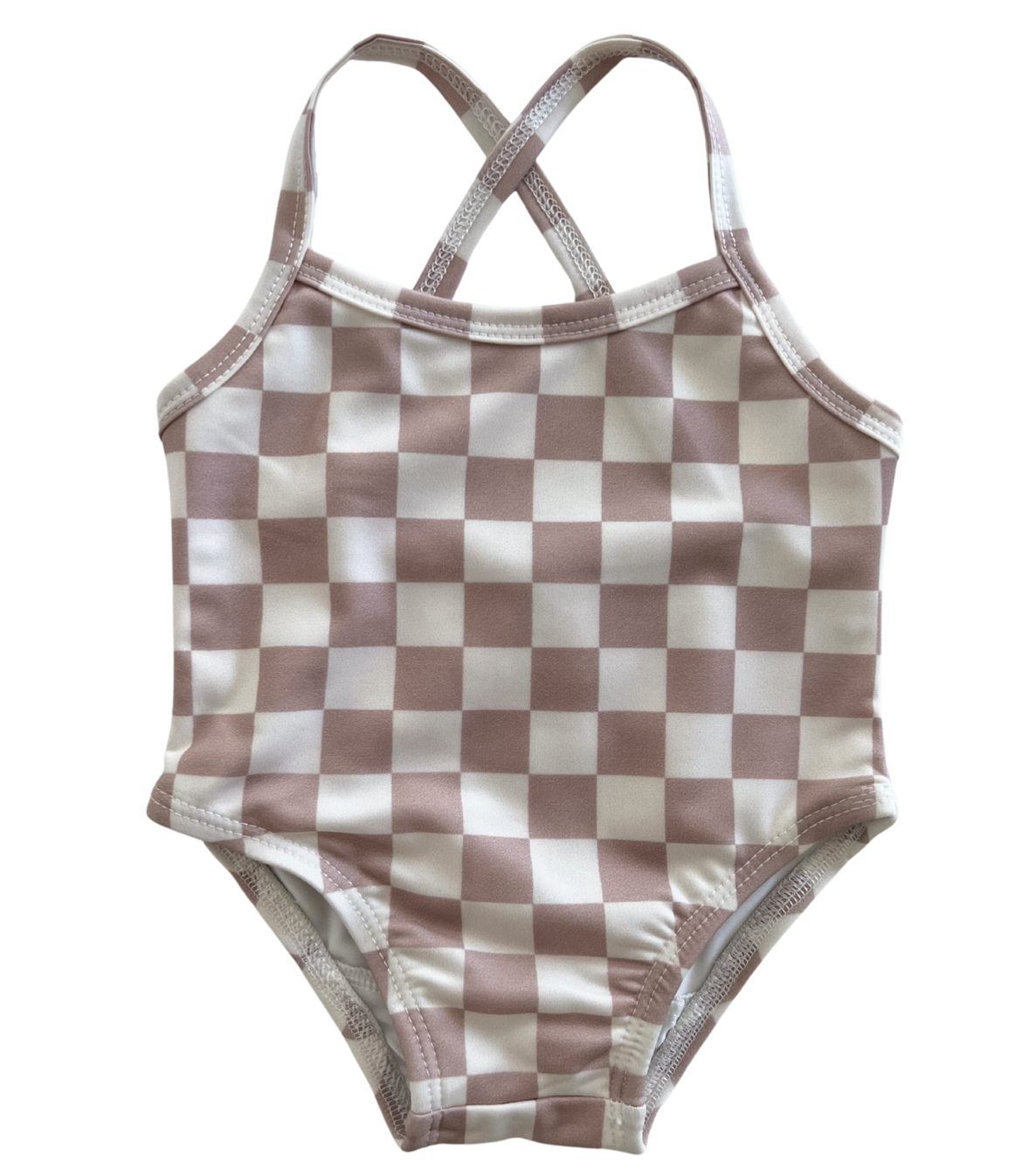 Tiramisu Checker / Marina Swimsuit / UPF 50+