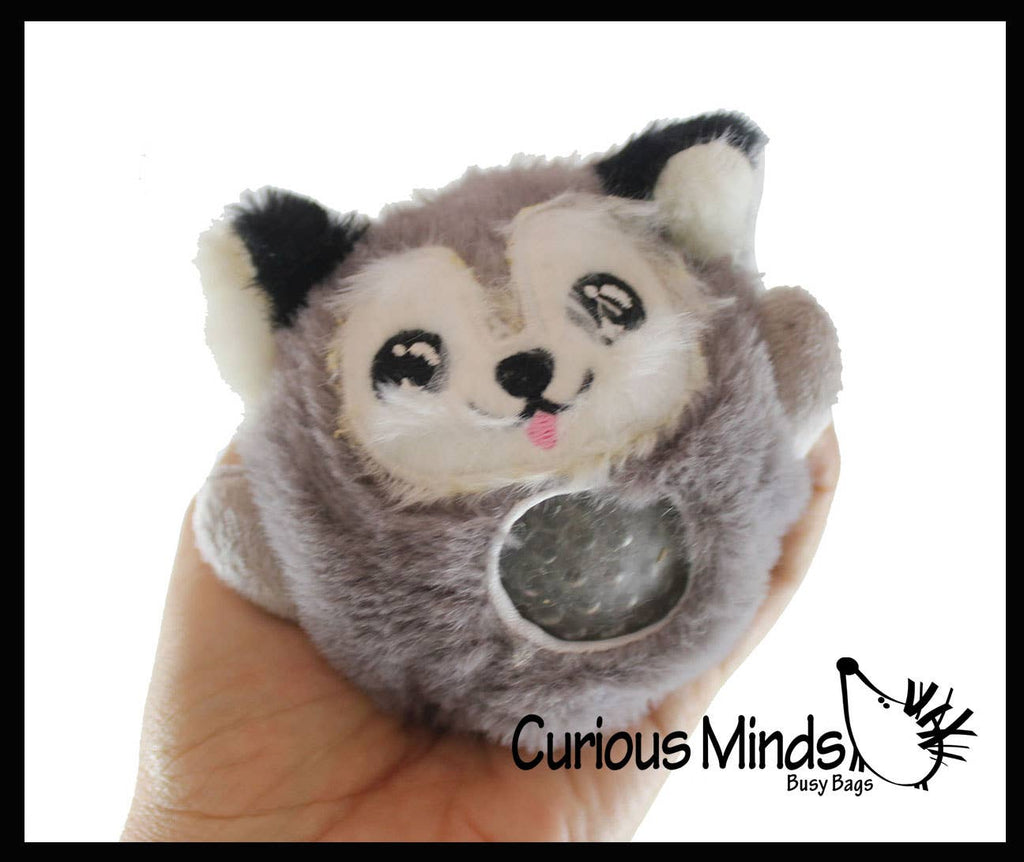 Plush Dog Animal Water Bead Filled Squeeze Stress Balls -