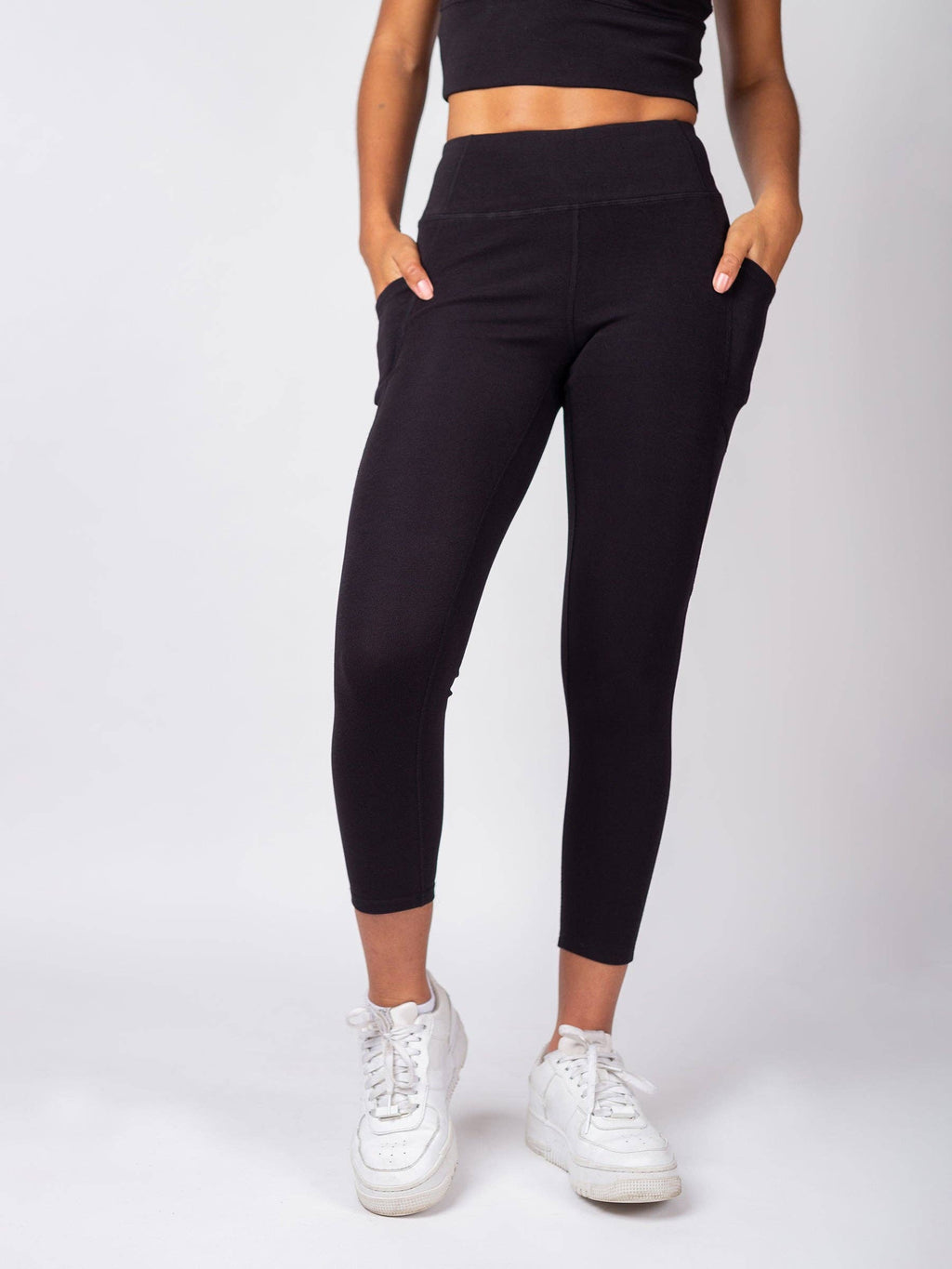 Organic Crop/Petite Leggings | Black