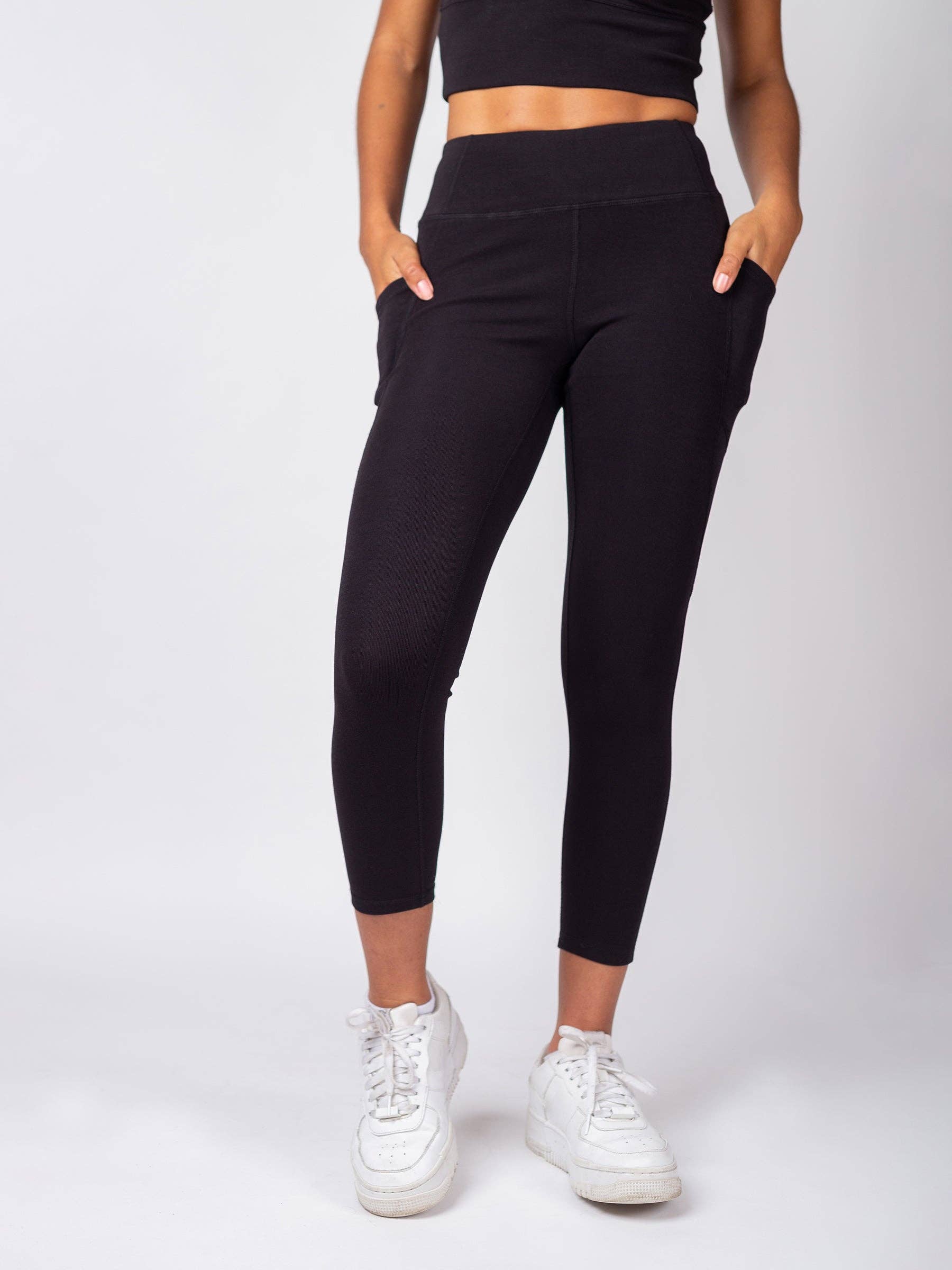 Organic Crop/Petite Leggings | Black