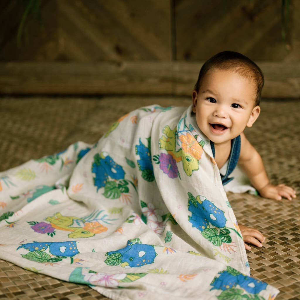 Aloha Before Time Muslin Swaddle Blanket