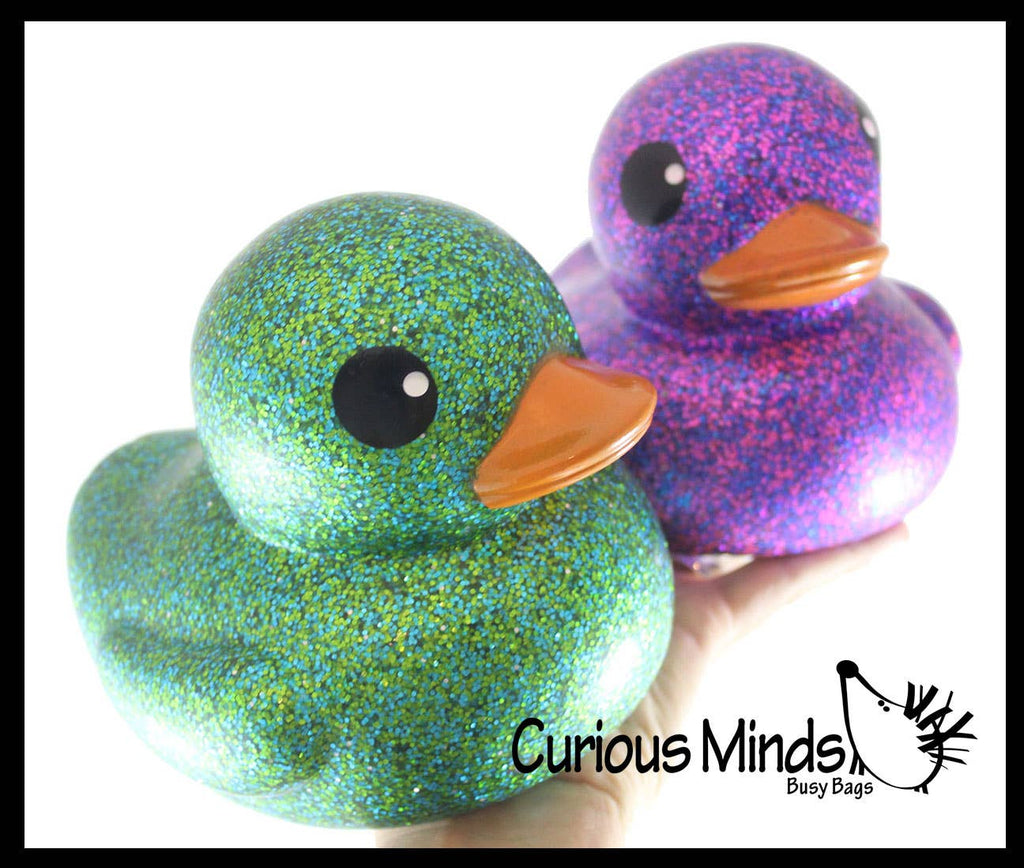 Jumbo Glitter Rubber Ducks - Rubber Ducky Duckies - Cute N