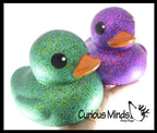 Jumbo Glitter Rubber Ducks - Rubber Ducky Duckies - Cute N