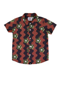 Wavy Daisy Button Up Shirt / Youth / Tan Camo