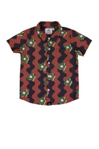 Wavy Daisy Button Up Shirt / Youth / Tan Camo