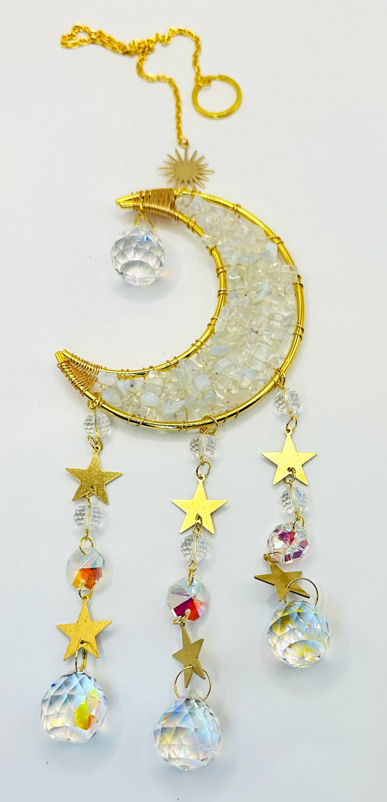 Suncatchers - Crescent Moon with Stones