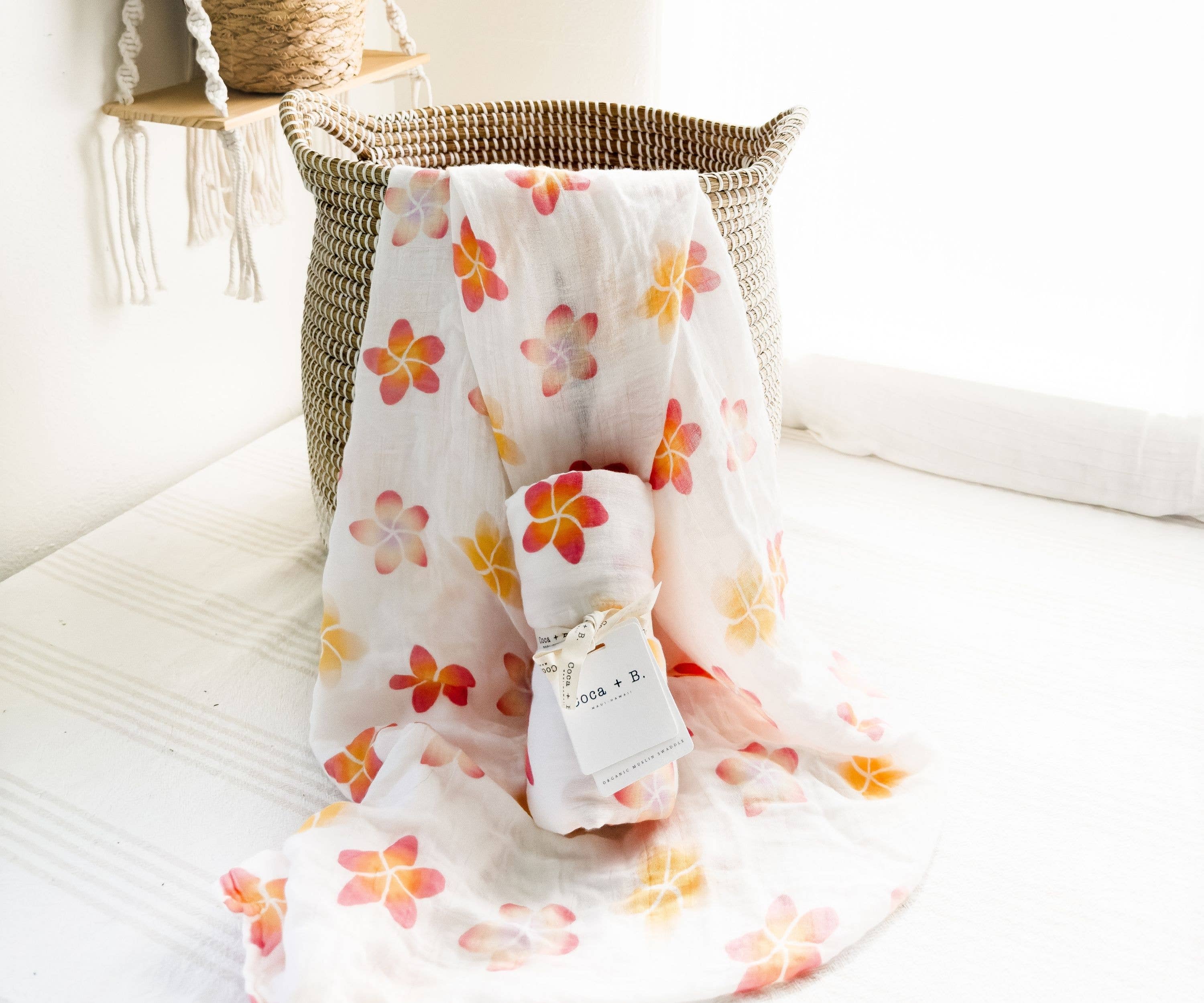 Tropical Floral Organic Bamboo Swaddle