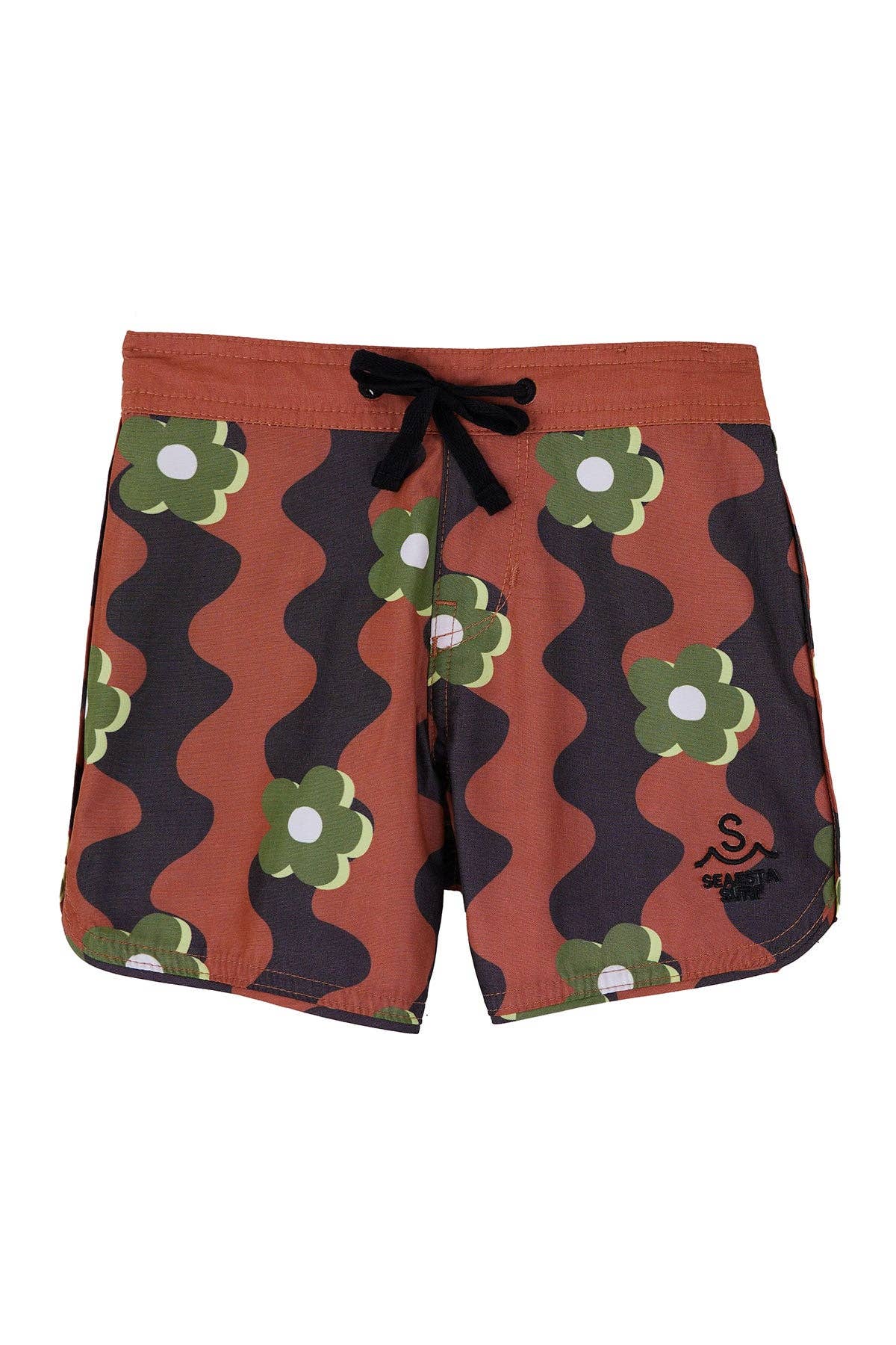 Scallop Retro Flare Boardshort / Wavy Daisy / Tan Camo