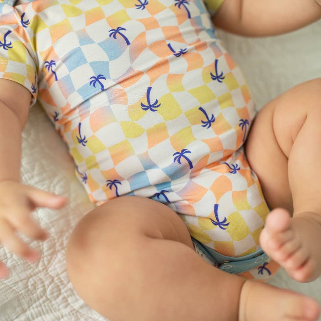 Sunset Checker Bamboo Onesie