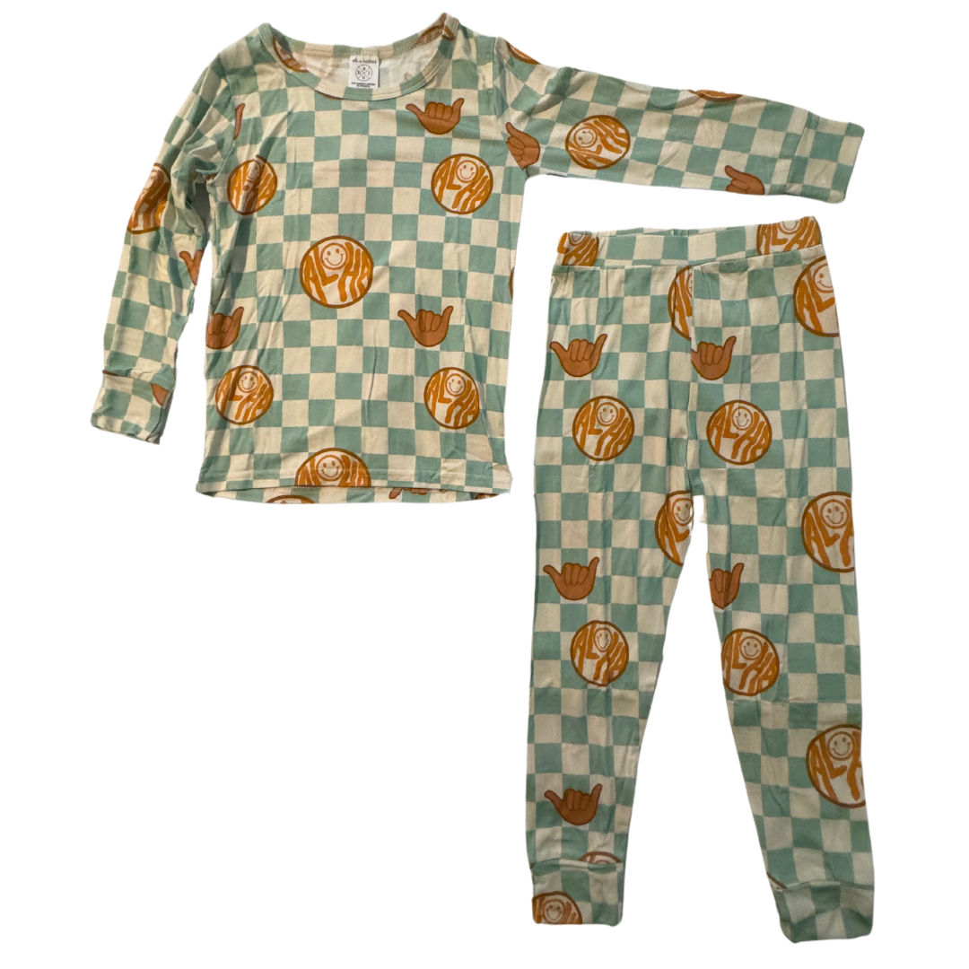 Pajama Set Checkered Mint Aloha