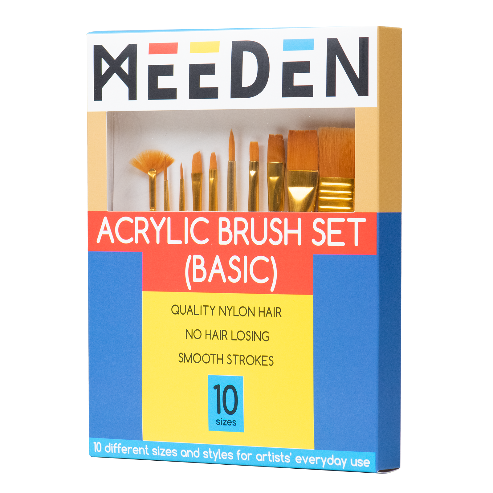 MEEDEN Acrylic Paint Brushes -10 Pcs