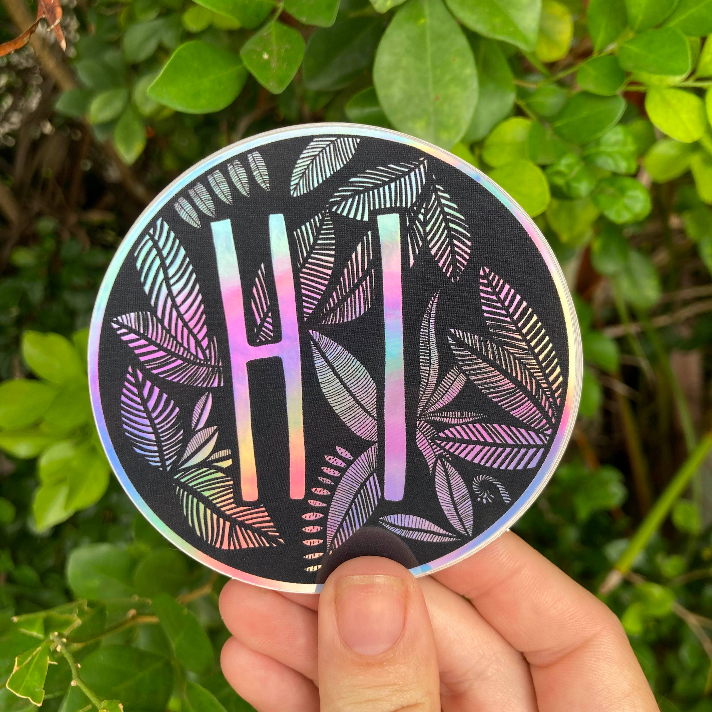 Holographic HI Sticker