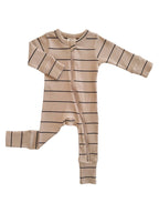 Tan/Black Stripe/ 2-Way Zip Romper
