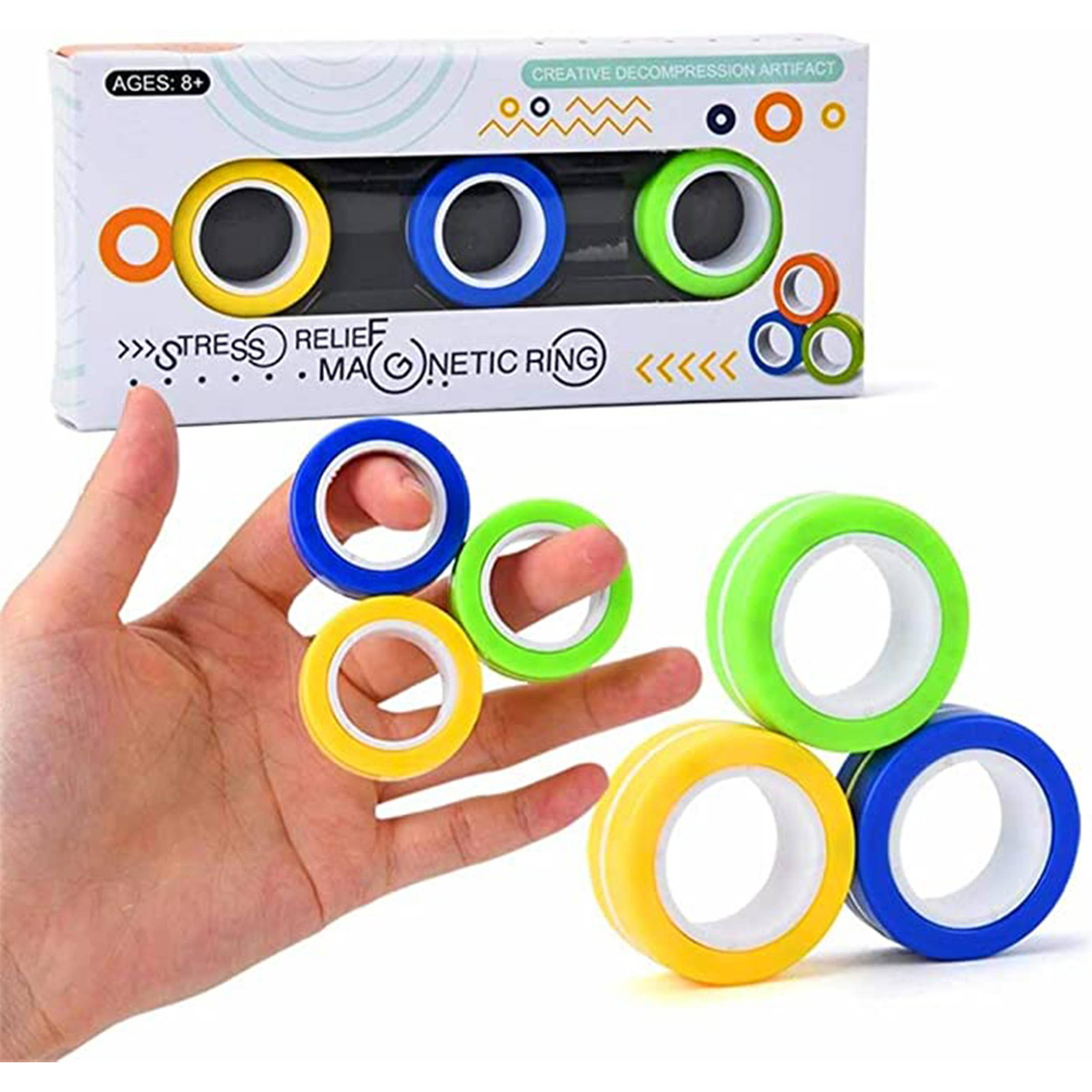 Magnetic Spinner Finger Ring Easter Fidget Kids Toy