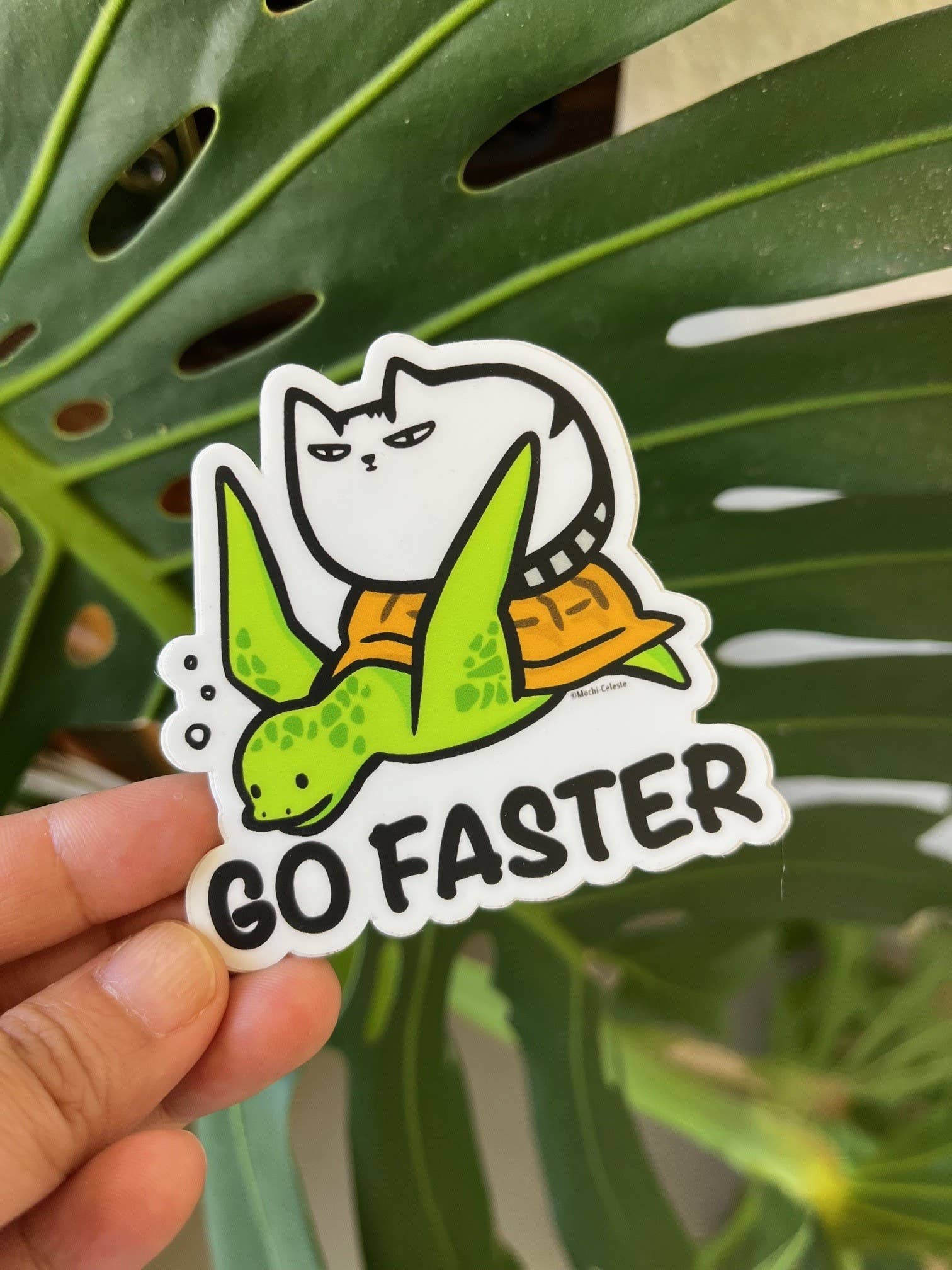 "GO FASTER" Hawaii Cat Sticker