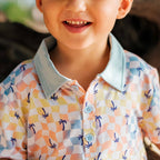 Sunset Checker Bamboo Polo Shirt