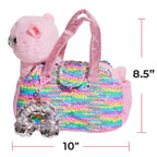 Pet Plush Set with Bag - Pink Llama Bag