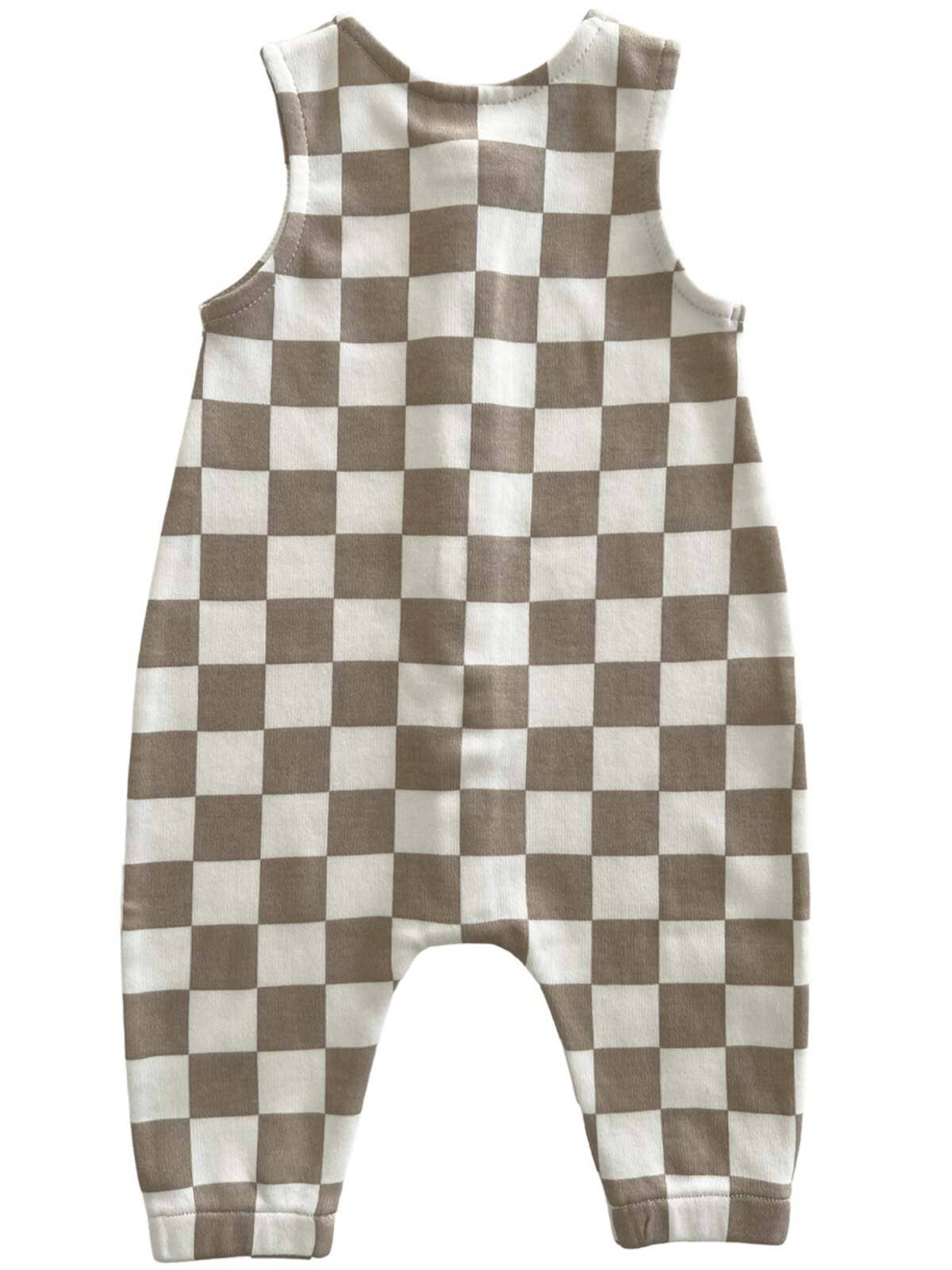 Tiramisu Checker / Organic Bay Jumpsuit