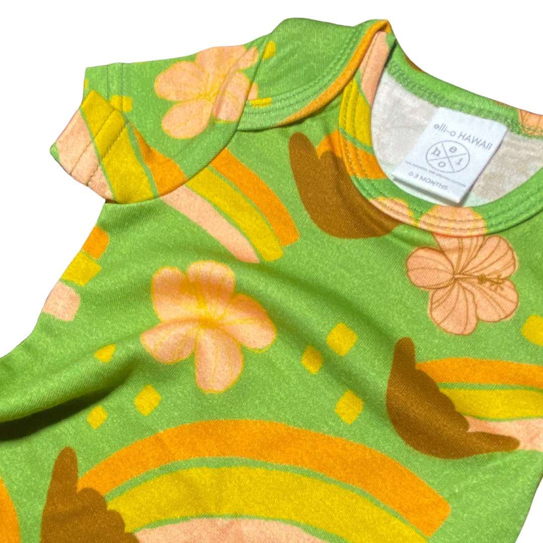 Classic Onesie Green Shaka Rainbow