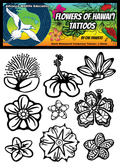 Flowers of Hawai'i Temporary Tattoo Sheet - (Black)