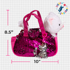 Pet Plush Set with Bag - White Cat