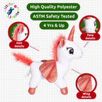 Pet Plush Set with Bag - White/Red Unicorn