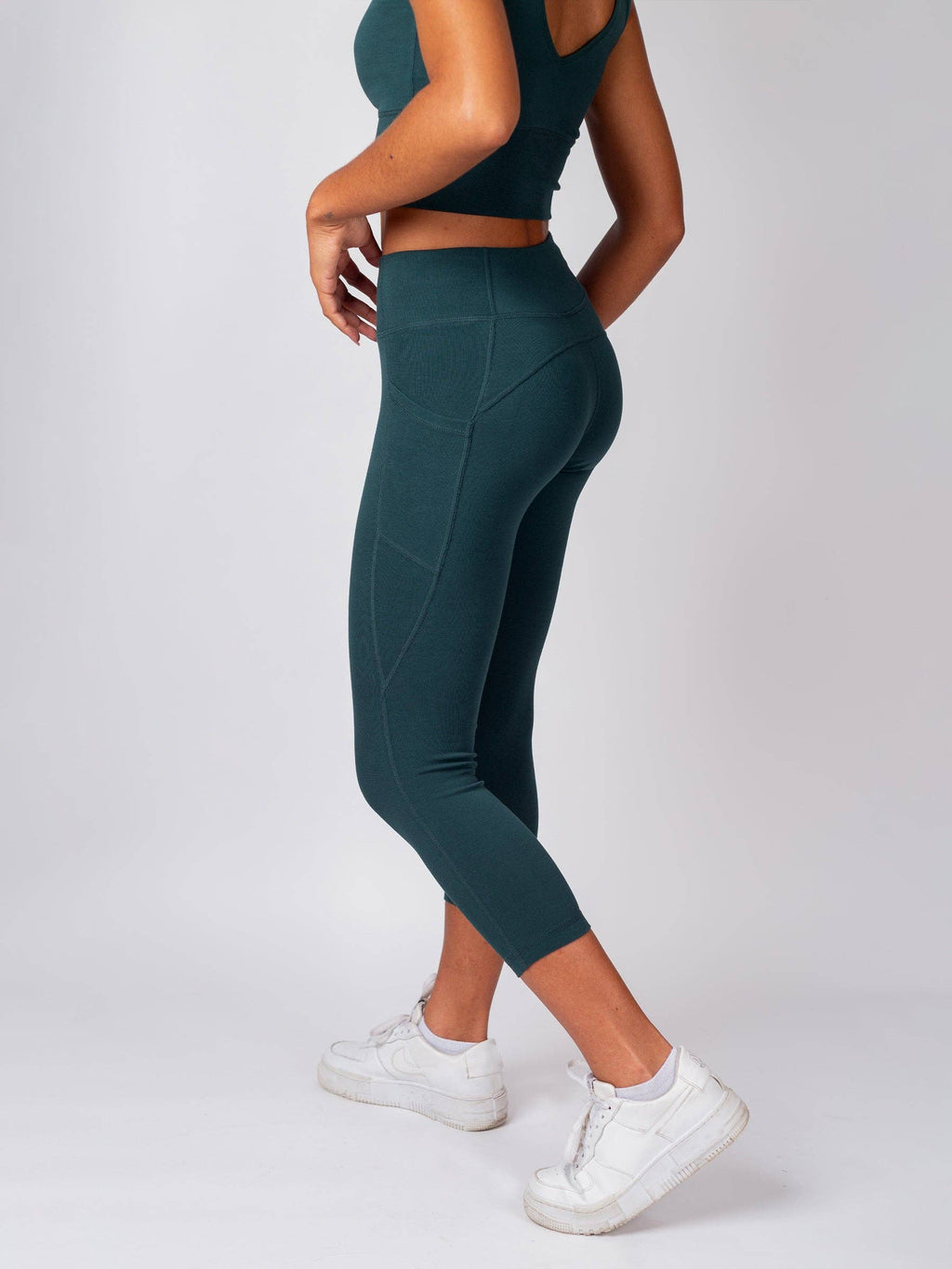 Organic Crop/Petite Leggings | Teal