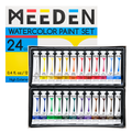 MEEDEN Watercolor Paint Tubes Set - Academy Grade 24 x 12ml/0.4oz Water Color Paint for Students Beginners
