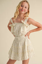 Tween girls smocked tiered skirt set