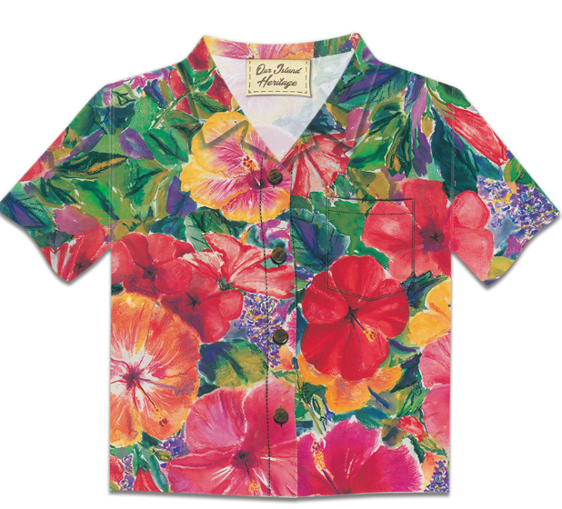 Aloha Shirt Greeting Card, Hibiscus