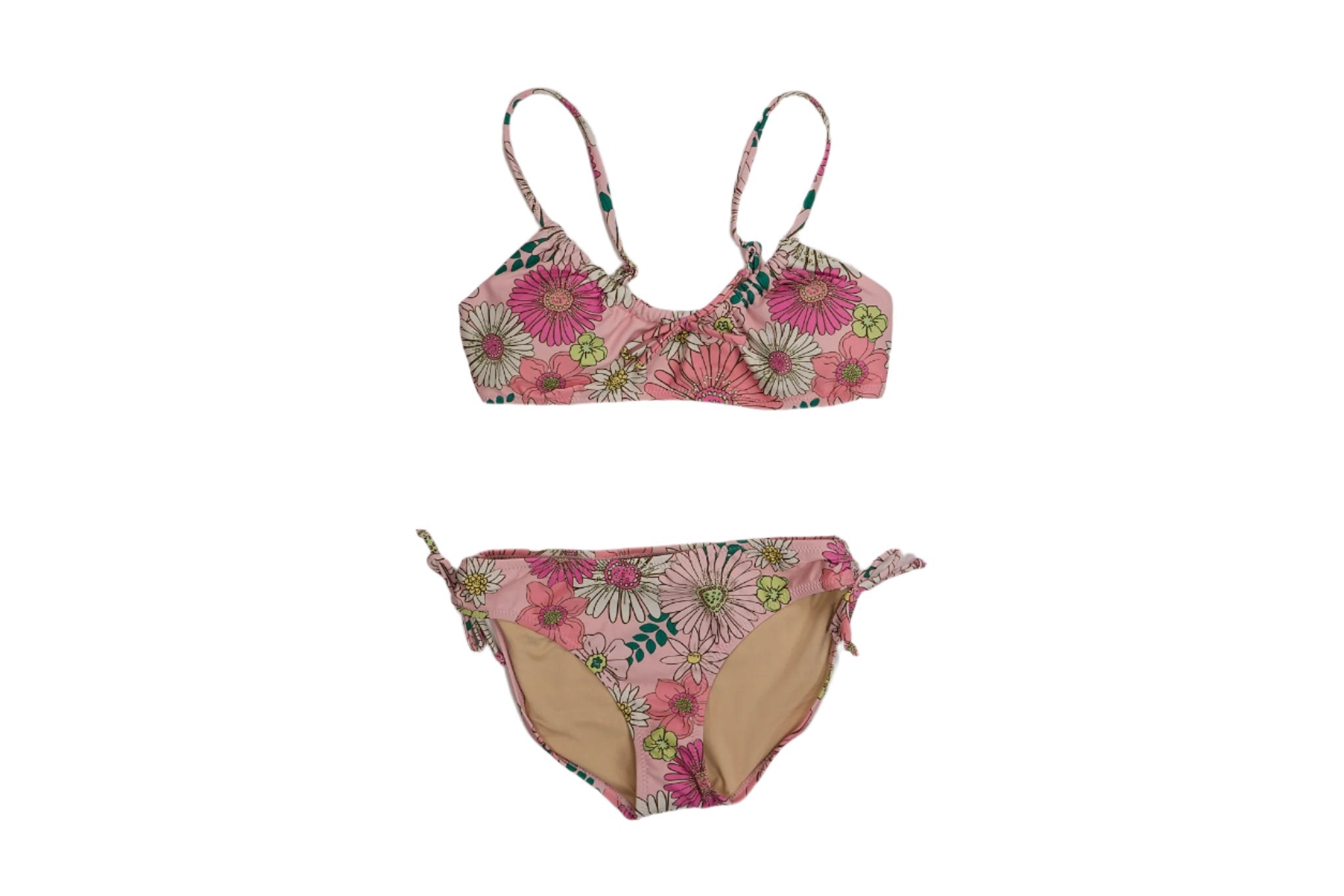 Pink Flower Power Girls Bikini