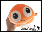Chubby Plush Clownfish Stuffed Animal Toy - Soft Squishy Rol