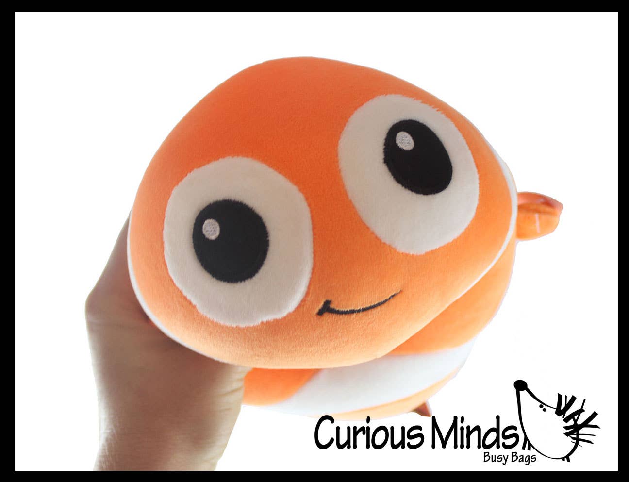 Chubby Plush Clownfish Stuffed Animal Toy - Soft Squishy Rol