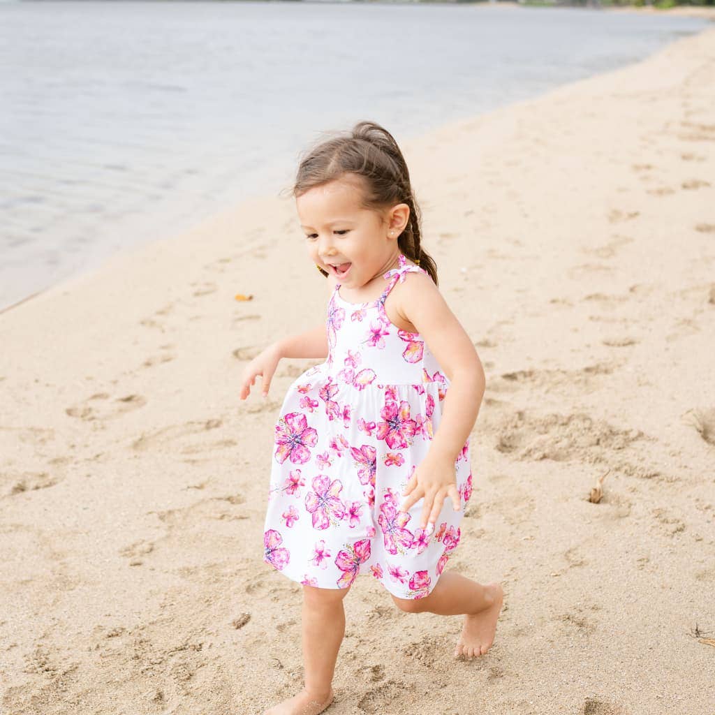 Hibiscus Kiss Bamboo Spaghetti Strap Dress
