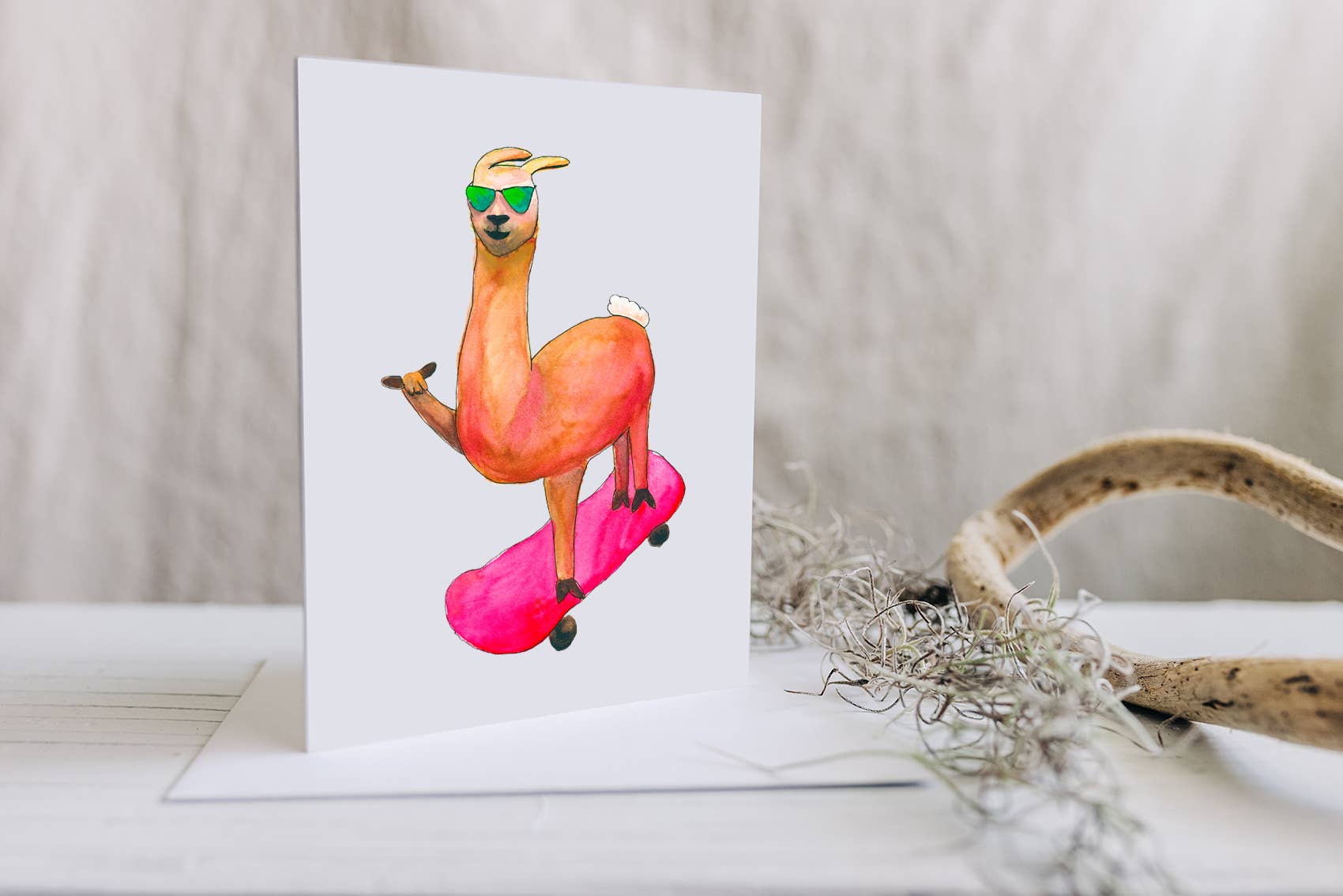 Shaka Llama Greeting Card