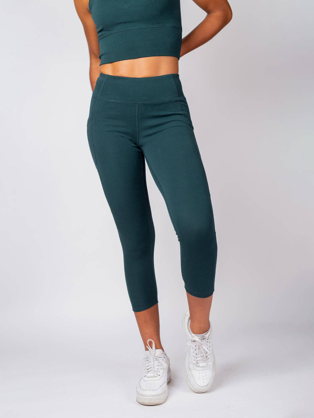 Organic Crop/Petite Leggings | Teal