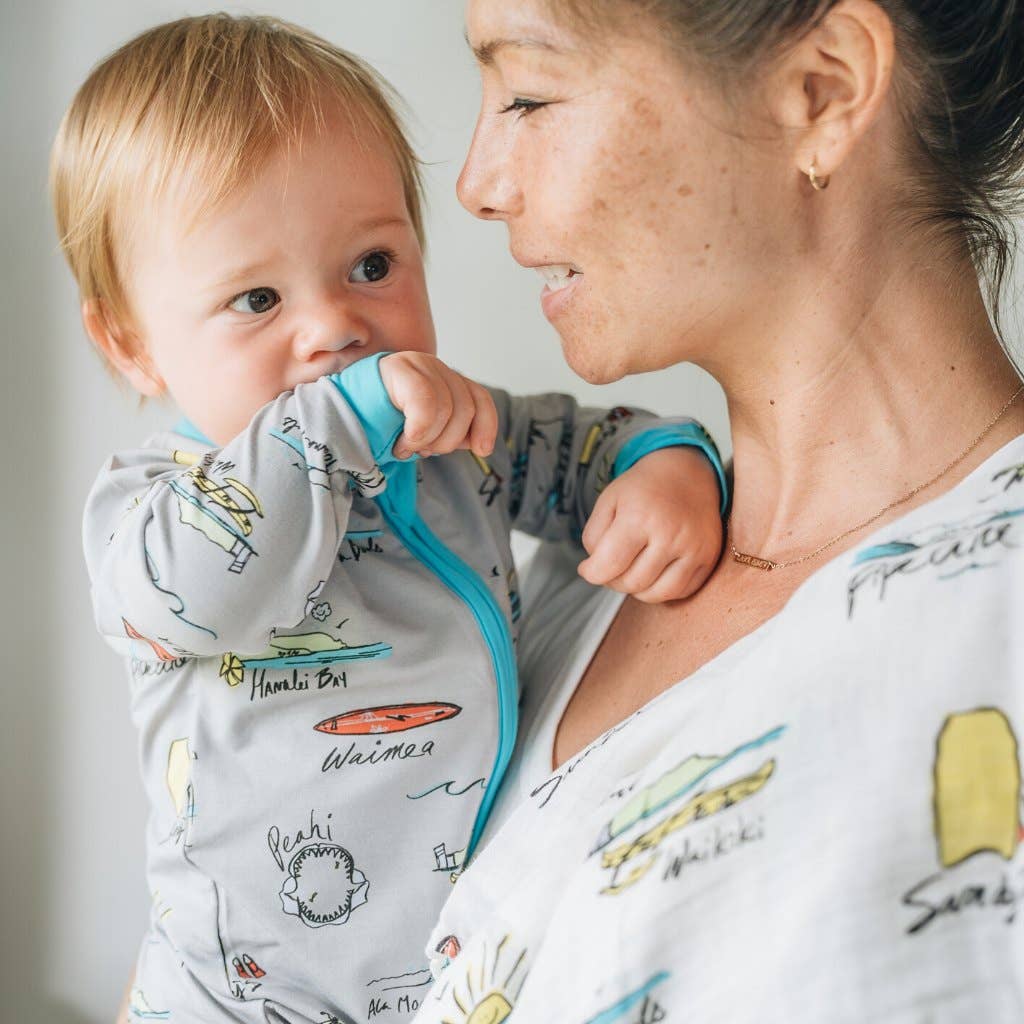 Coco Moon - Surf Report Baby Bamboo Coverall