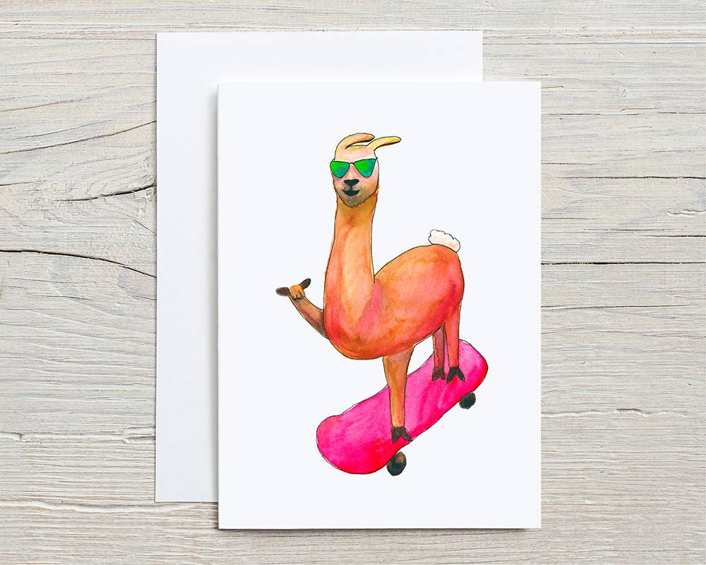 Shaka Llama Greeting Card