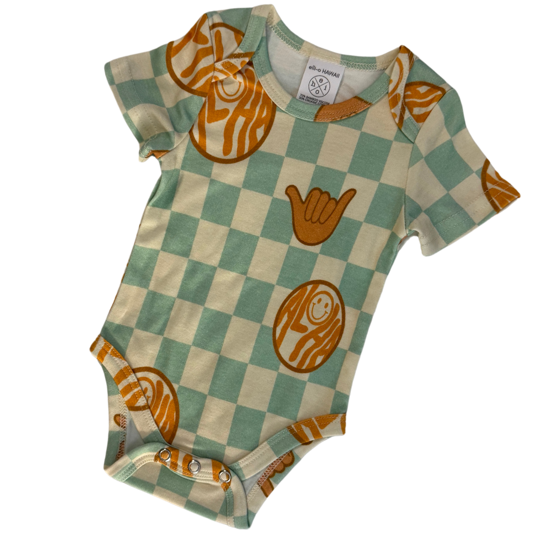 Classic Onesie Checkered Mint Aloha