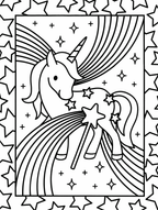 Stained Glass Coloring: Unicorns