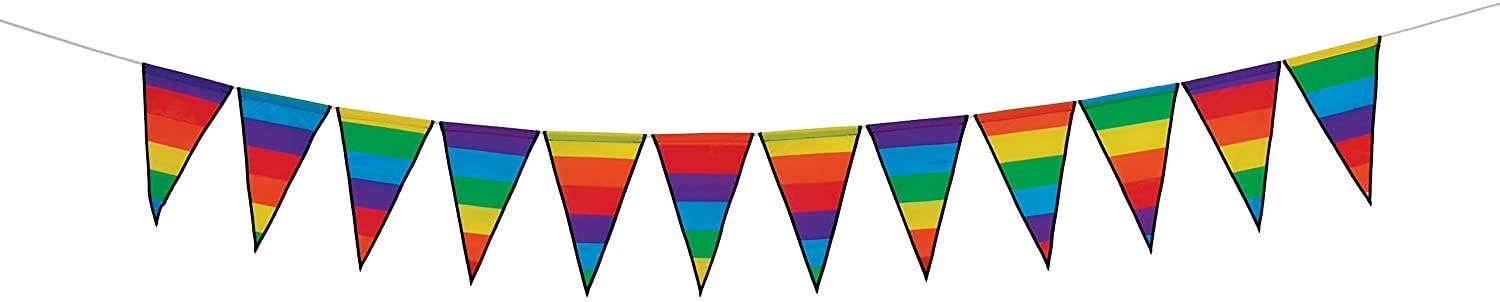 Rainbow Stripe Festive Pennant String